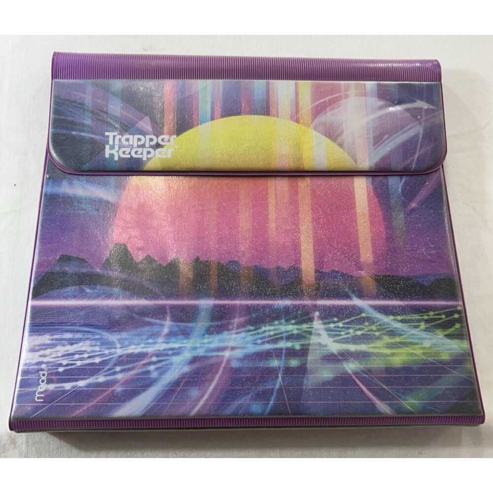 Vintage 80's/90's Trapper Keeper Retro Sunset 3 Ring Binder School Classroom